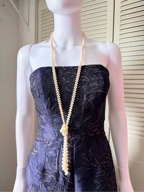 Carolee Cream Double Strand Pearl Necklace with Knot Accent